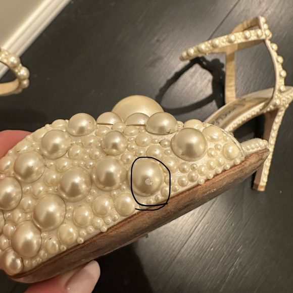 Jimmy Choo Sacora 100MM Embellished Sandals Size 37 - Picture 14 of 15